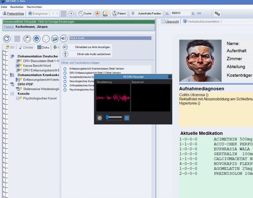Dokumentation direkt am Patientenfall